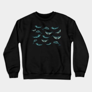 Pattern of dolphins and whales Crewneck Sweatshirt